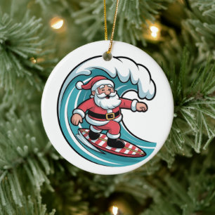 Weihnachten Weihnachten Surfbrett Surf Keramik Ornament