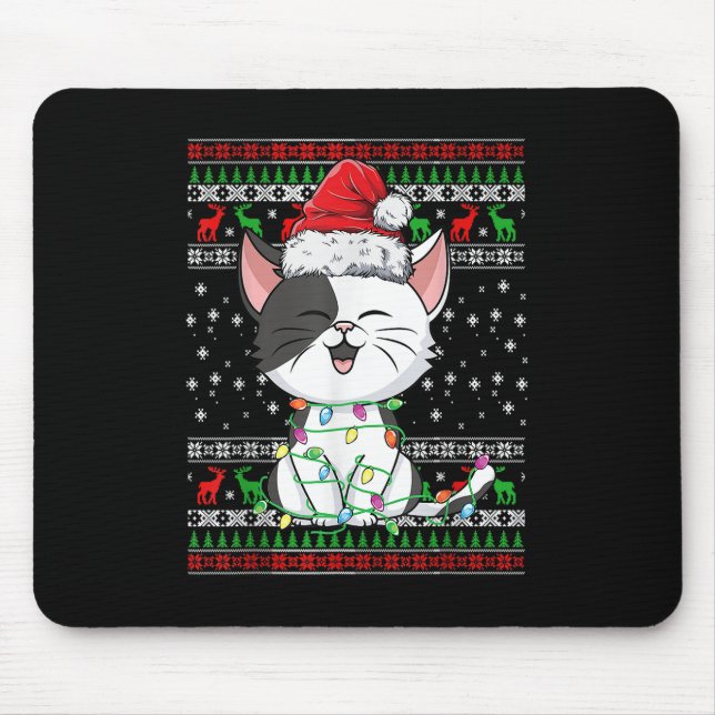Weihnachten Weihnachten Ugly Xmas Lights Weihnacht Mousepad (Vorne)
