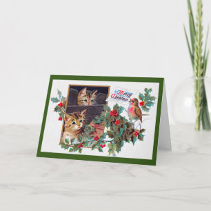 Weihnachten, Weihnachten und Kleiner Vogel Karte