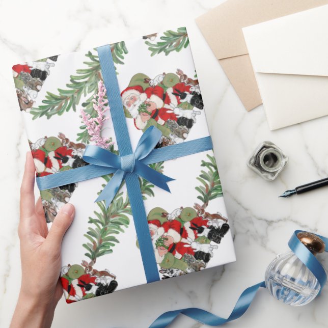 Weihnachten Weihnachten und Sonnenbaden Kaninchen  Geschenkpapier (Schenken)