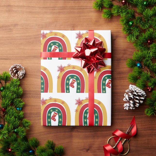 Weihnachten Weihnachten Urlaub Spaß Regenbogen Ges Geschenkpapier (Feiertagsgeschenk)