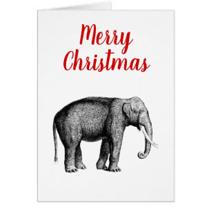 Weihnachten Weihnachten Vintager Elefant Zeichnend