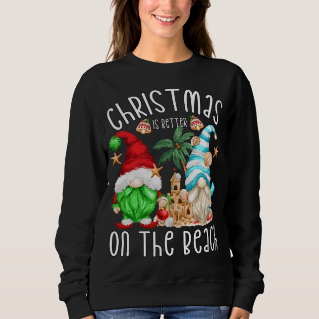 Weihnachten Weihnachten Weihnachten am Strand Sweatshirt (Vorderseite)