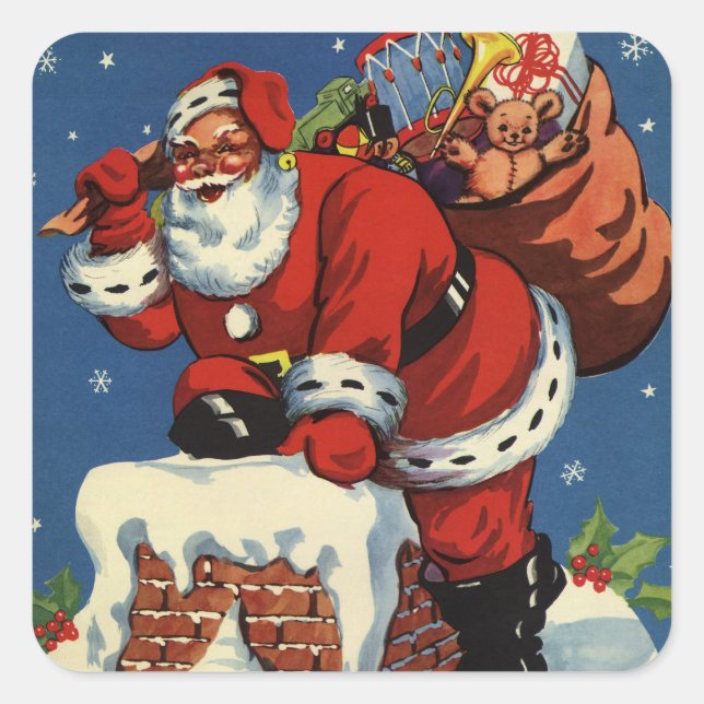 Weihnachten, Weihnachten Weihnachten Der Weihnacht Quadratischer Aufkleber (Vorderseite)