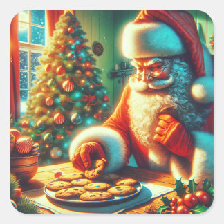 Weihnachten Weihnachten Weihnachten Essen Kekse Quadratischer Aufkleber