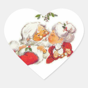 Weihnachten Weihnachten Weihnachten Kissing Frau C Herz-Aufkleber