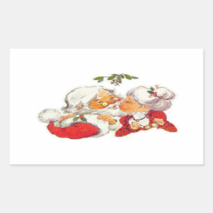 Weihnachten Weihnachten Weihnachten Kissing Frau C Rechteckiger Aufkleber