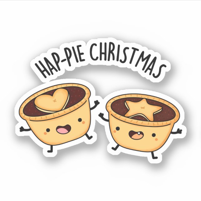 Weihnachten Weihnachten Weihnachten Pie Pun Aufkleber (Vorderseite)