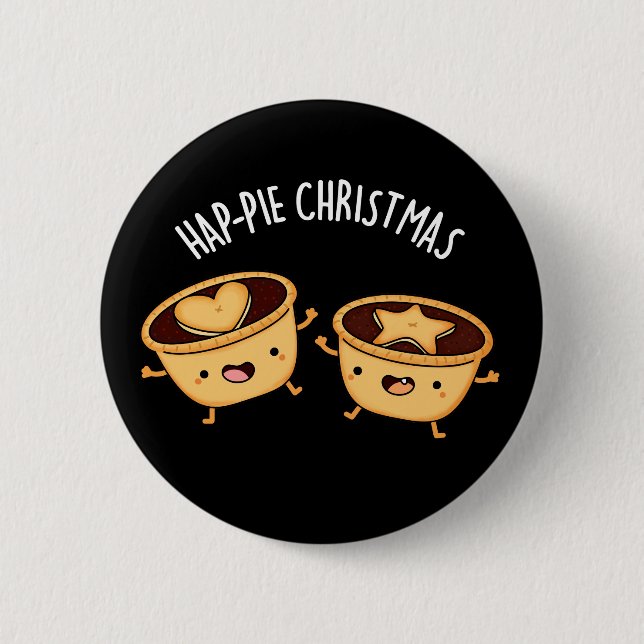 Weihnachten Weihnachten Weihnachten Pie Pun Dark B Button (Vorderseite)