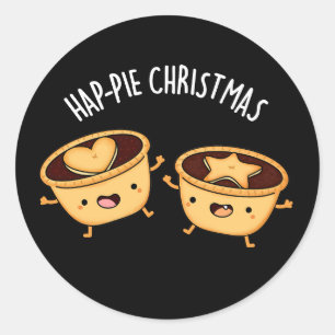 Weihnachten Weihnachten Weihnachten Pie Pun Dark B Runder Aufkleber