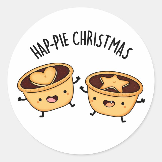 Weihnachten Weihnachten Weihnachten Pie Pun Runder Aufkleber (Vorderseite)