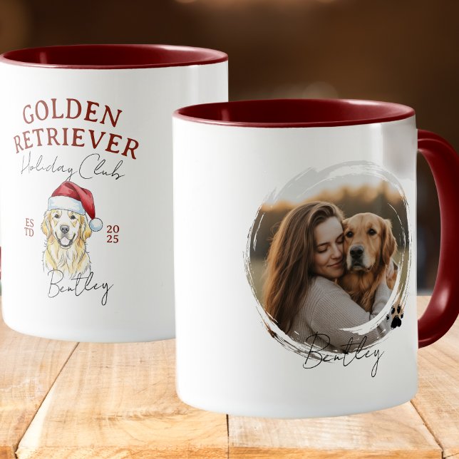 Weihnachten Weihnachten Weihnachten Retriever Tasse (Enhance your holiday kitchen set with this Watercolor Pet Portrait Christmas Golden Retriever Mug! )