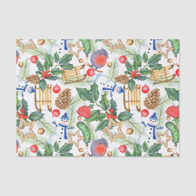 Weihnachten Weihnachten Weihnachten Schneemann, Pi Seidenpapier (Vorderseite)