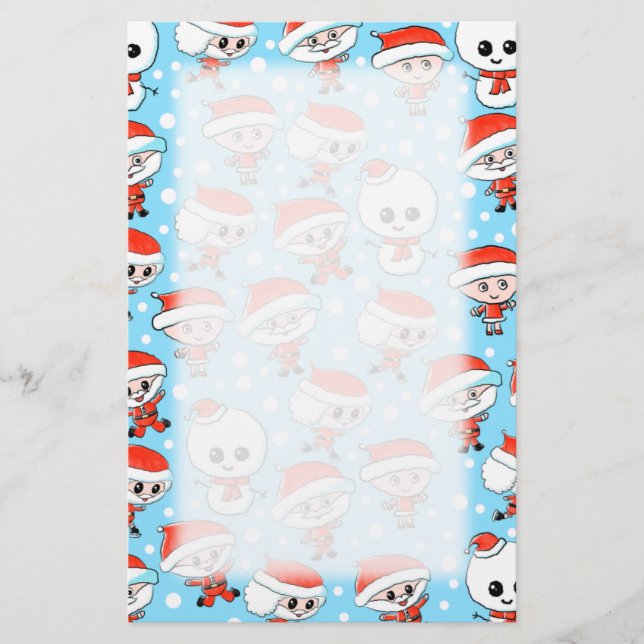 Weihnachten Weihnachten Weihnachten und Schneemann Briefpapier (Vorderseite)