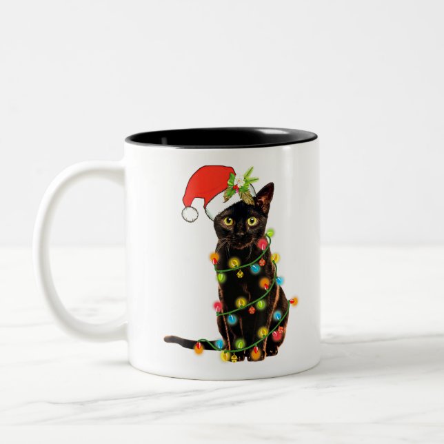 Weihnachten Weihnachten Weihnachten Weihnachtsbaum Zweifarbige Tasse (Links)