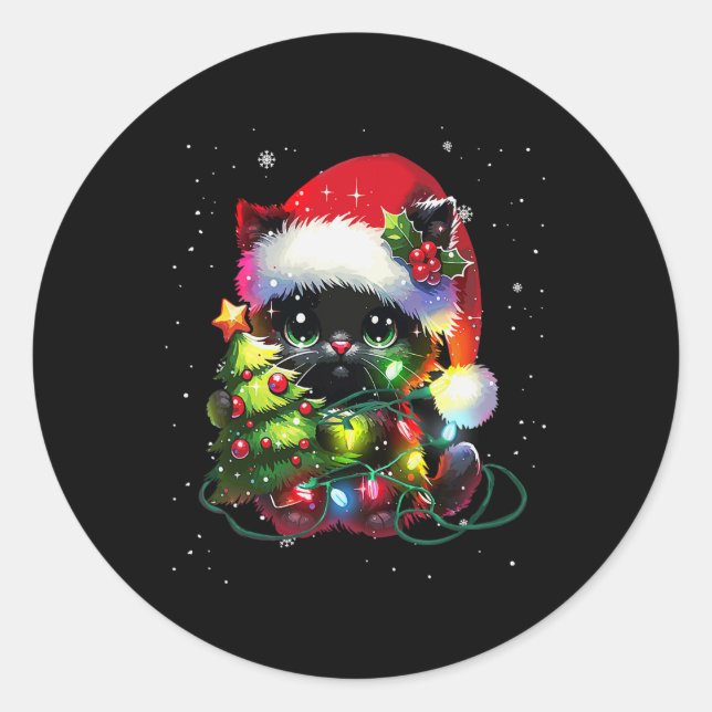 Weihnachten Weihnachten Weihnachts-Weihnachtsmannm Runder Aufkleber (Vorderseite)