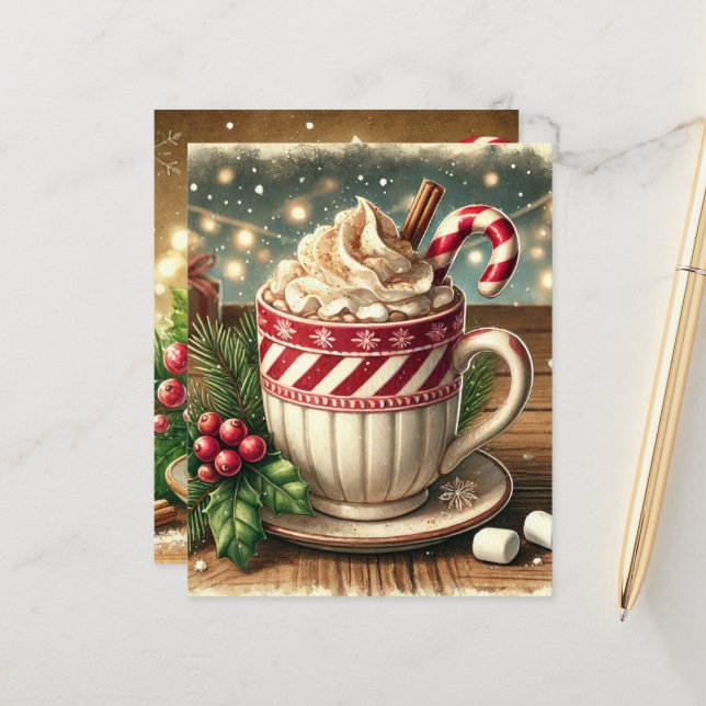 Weihnachten Weihnachten Weihnachtsfest Hot Chocola (Vorderseite/Rückseite Beispiel)