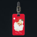 Weihnachten Weihnachten Weihnachtsmann auf Rot Gepäckanhänger<br><div class="desc">Weihnachts Weihnachtsmann auf dem roten Gepäcktag. Alle Texte sind personalisiert.</div>