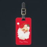 Weihnachten Weihnachten Weihnachtsmann auf Rot Gepäckanhänger<br><div class="desc">Weihnachts Weihnachtsmann auf dem roten Gepäcktag. Alle Texte sind personalisiert.</div>