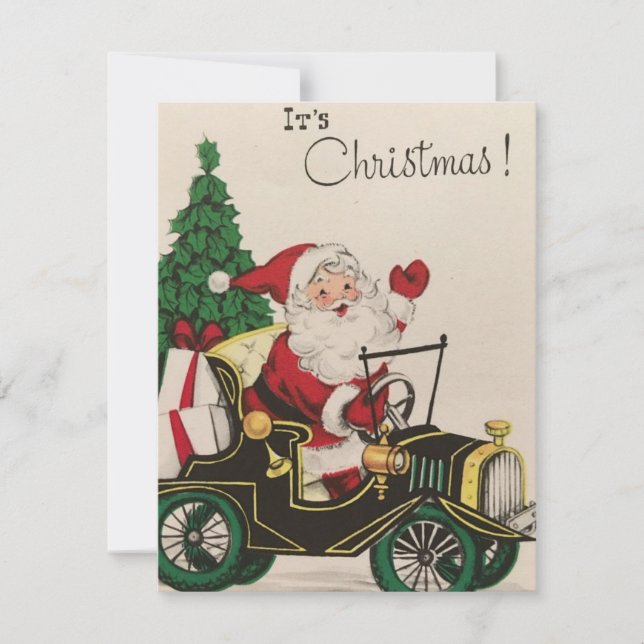 Weihnachten Weihnachten Weihnachtsmann Autofahren  (Vorderseite)