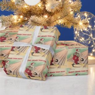 Weihnachten Weihnachten Weihnachtsmann Bowling Geschenkpapier