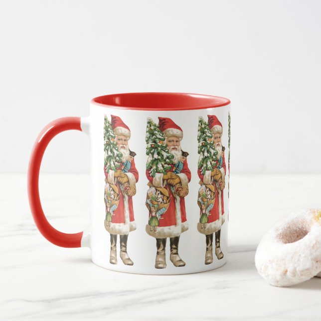 Weihnachten, Weihnachten, Weihnachtsmann Die Bilds Tasse (Mit Donut)