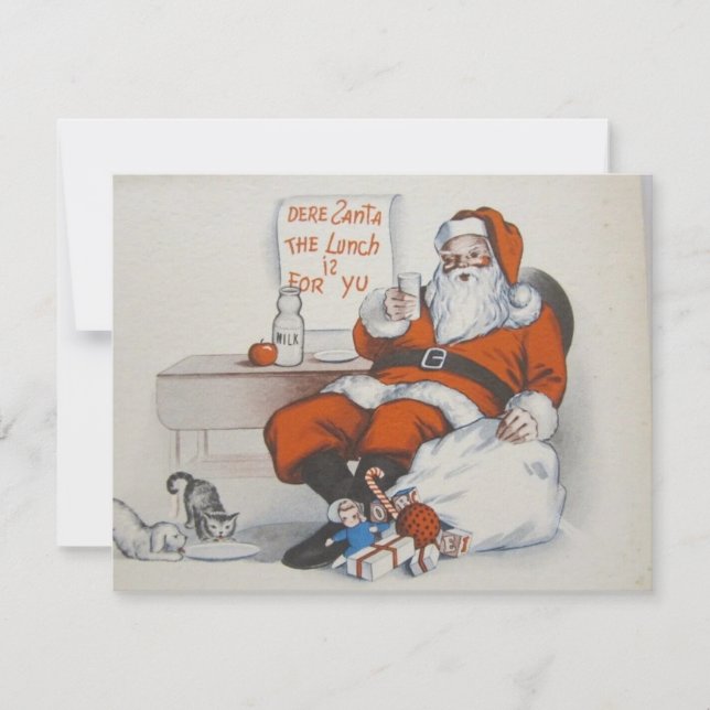 Weihnachten Weihnachten Weihnachtsmann Enjoys Milc (Vorderseite)