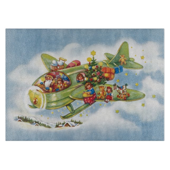 Weihnachten, Weihnachten, Weihnachtsmann fliegen e Schneidebrett (Vorderseite)