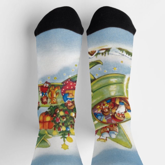 Weihnachten, Weihnachten, Weihnachtsmann fliegen e Socken (Oben)