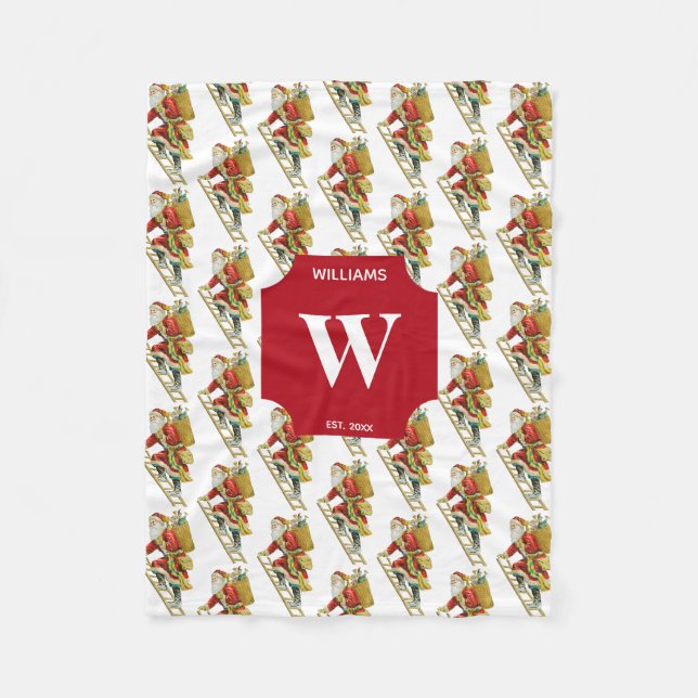 Weihnachten Weihnachten Weihnachtsmann & Geschenke Fleecedecke (Vorderseite)
