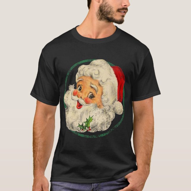 Weihnachten Weihnachten Weihnachtsmann Gesicht Alt T-Shirt (Vorderseite)