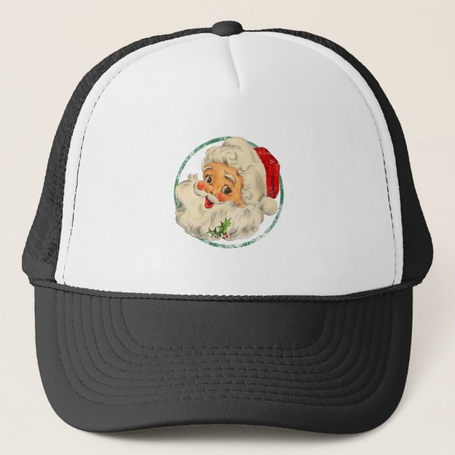 Weihnachten Weihnachten Weihnachtsmann Gesicht Alt Truckerkappe (Vorderseite)
