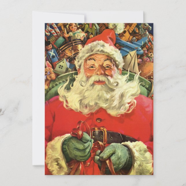 Weihnachten Weihnachten Weihnachtsmann im Roten Me Einladung (Vorderseite)