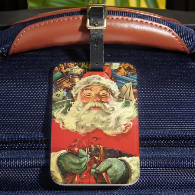 Weihnachten Weihnachten Weihnachtsmann im Roten Me Gepäckanhänger (Vorderseite Insitu 2)