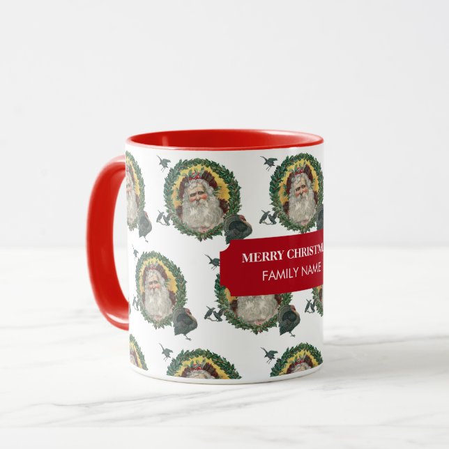 Weihnachten Weihnachten Weihnachtsmann Kindermädch Tasse (Vorderseite Links)