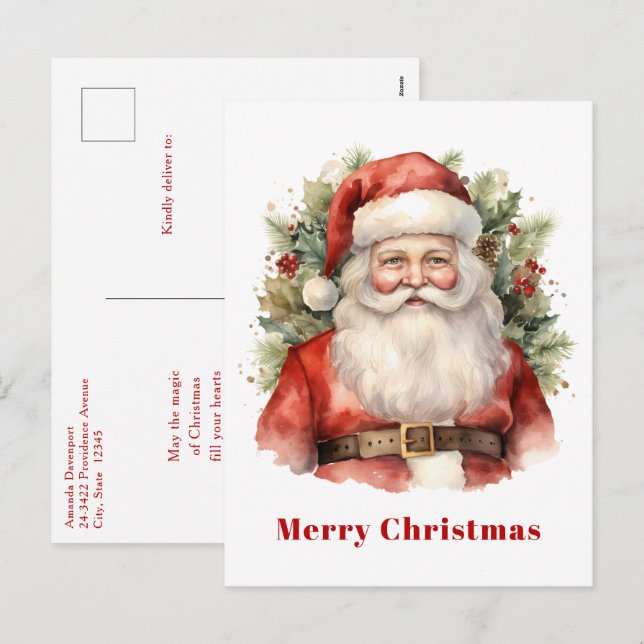 Weihnachten Weihnachten Weihnachtsmann Lächeln (Vorne/Hinten)
