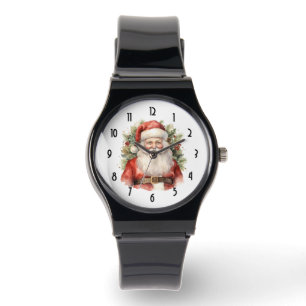 Weihnachten Weihnachten Weihnachtsmann Lächeln Armbanduhr