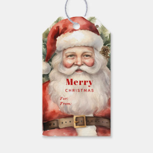 Weihnachten Weihnachten Weihnachtsmann Lächeln Geschenkanhänger