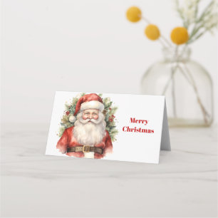 Weihnachten Weihnachten Weihnachtsmann Lächeln Kle Platzkarte
