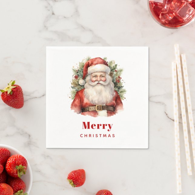 Weihnachten Weihnachten Weihnachtsmann Lächeln Serviette (Beispiel)