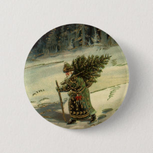 Weihnachten, Weihnachten, Weihnachtsmann mit einem Button