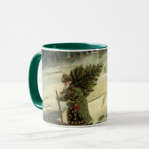 Weihnachten, Weihnachten, Weihnachtsmann mit einem Tasse