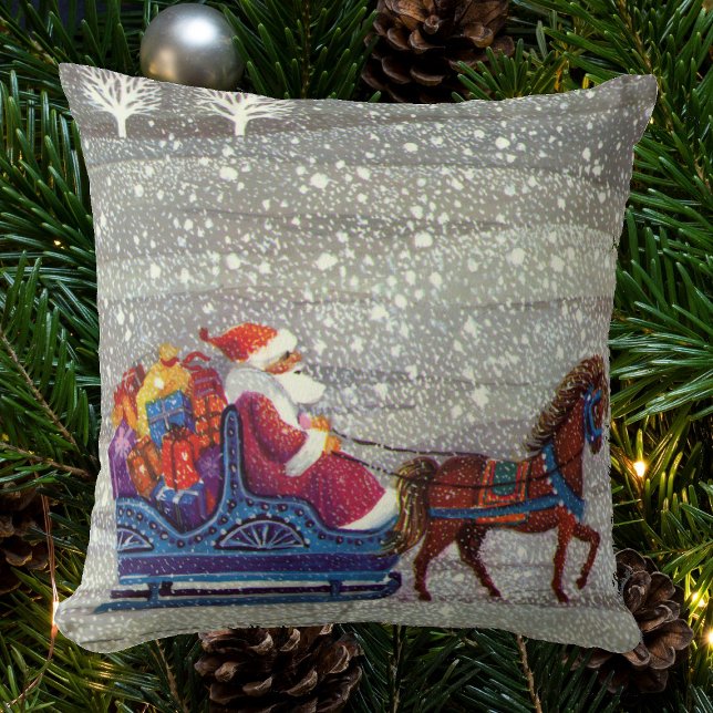 Weihnachten, Weihnachten, Weihnachtsmann, Pferd Op Kissen (Von Creator hochgeladen)