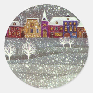 Weihnachten, Weihnachten, Weihnachtsmann, Pferd Op Runder Aufkleber