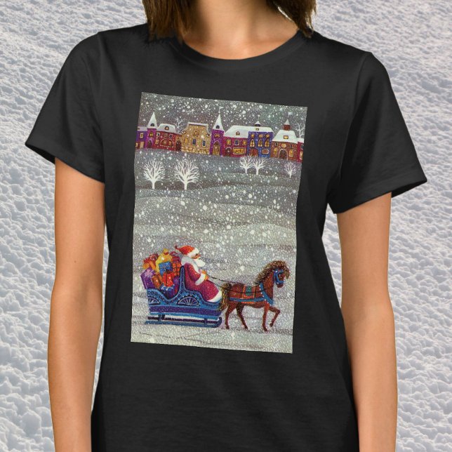 Weihnachten, Weihnachten, Weihnachtsmann, Pferd Op T-Shirt (Von Creator hochgeladen)