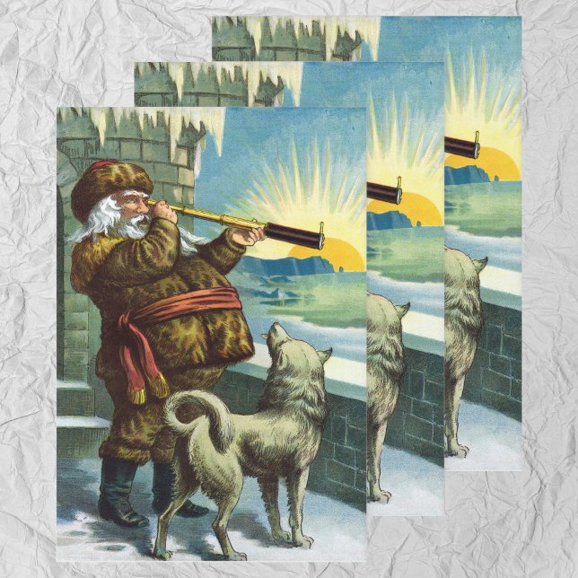 Weihnachten Weihnachten Weihnachtsmann Telescope D Geschenkpapier Set (Von Creator hochgeladen)