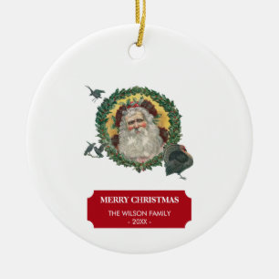 Weihnachten Weihnachten Weihnachtsmann & Truthäuse Keramik Ornament