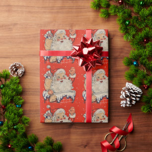 Weihnachten Weihnachten Weihnachtsmann Waving Geschenkpapier