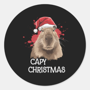 Weihnachten Weihnachten Weihnachtsmannmütze Pajama Runder Aufkleber