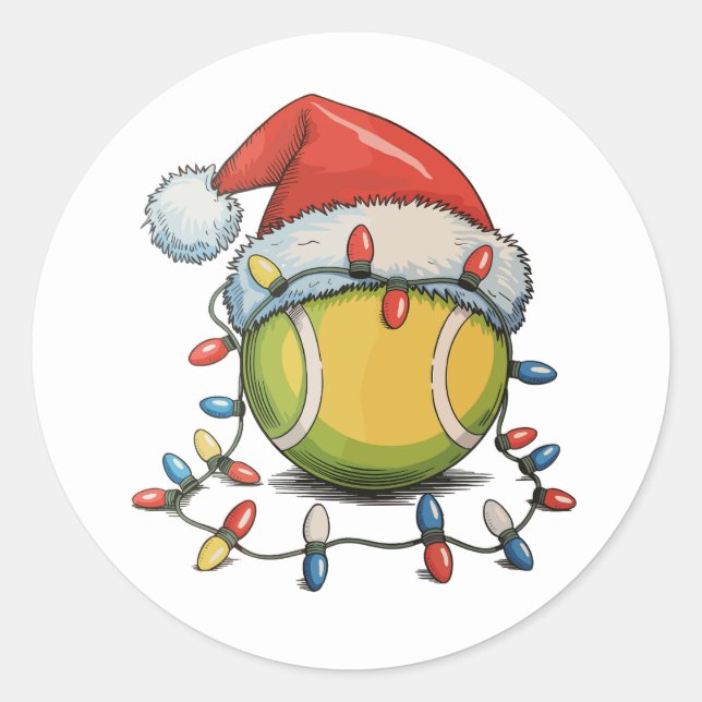 Weihnachten Weihnachten Weihnachtsmannmütze Sport Runder Aufkleber (Vorderseite)